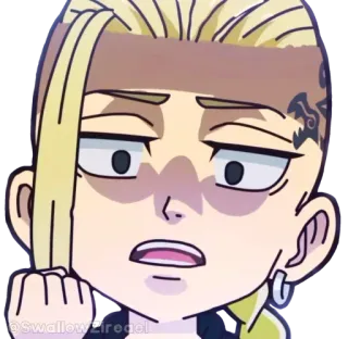 👊 f1a1f860 @SwallowZirodalu anime, cartoon, sticker, blond haar, uitdrukking telegram sticker