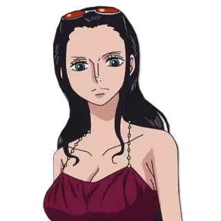😐 079f00a9 Nico Robin One Piece nico robin, one piece, anime character, woman, cartoon whatsapp sticker
