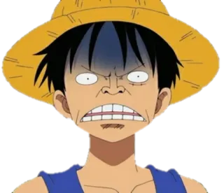 😨 a0d95853 Monkey D. Luffy One Piece anime, one piece, luffy, cartoon, funny, angry whatsapp sticker