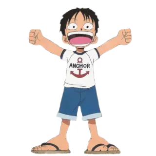 🧍‍♂️ ae2be388 Luffy One Piece ANCHOR anime, child, cartoon, character, one piece, luffy whatsapp sticker