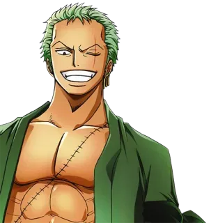 😄 deb4febc Zoro One Piece anime, one piece, zoro, sword, pirate whatsapp sticker