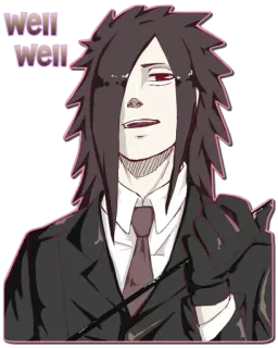 😏 197439de Madara Uchiha Naruto well well Anime, Manga, Cartoon, Madara Uchiha, Naruto telegram sticker