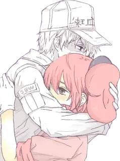 🤗 a5de53c6 Cells at Work! 末梢血 Anime, Cells at Work, Sel darah putih, Sel darah merah, Peluk, Karakter whatsapp sticker