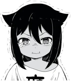 😭 c0a1895b 乍 Anime, Manga, Orejas de gato, Llorando, Triste telegram sticker