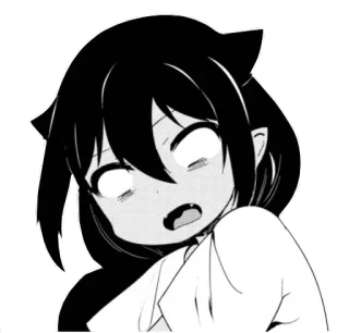 💀 e2733285 Anime, Manga, Chica, Orejas de gato, Dibujos animados, Ilustración telegram sticker