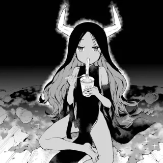 🍜 ea9514fc Chica anime, Fideos instantáneos, Demonio, Cuernos, Manga, Lindo telegram sticker