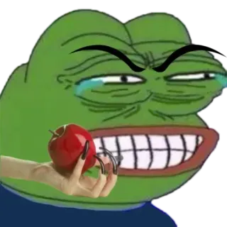 🍎 79c0db64 Pepe pepe, rana, malvagio, mela, veleno telegram sticker