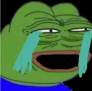 😂 f0b7d43a Pepe the Frog Pepe, rana, meme, pianto telegram sticker