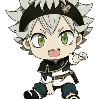 😊 69feb206 Asta Black Clover อนิเมะ, จิบิ, แบล็คโคลเวอร์, แอสต้า, มังงะ, ตัวละคร telegram sticker