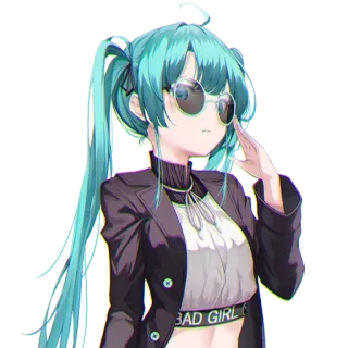 ❤️ 3f7059a3 BAD GIRL Аниме девушка, Солнцезащитные очки, Плохая девочка, Мода, Иллюстрация telegram sticker