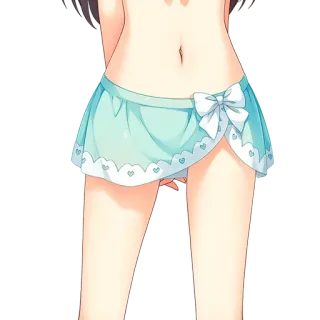 ❤️ 6d17473f Аниме, Купальник, Юбка, Милый telegram sticker