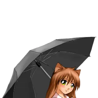 ❤️ e2e52d95 аниме девушка, кошачьи ушки, зонтик, манга, каваий, милый telegram sticker