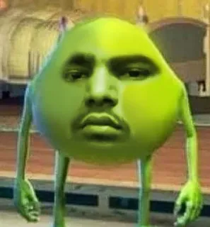 😒 0a69da20 Mike Wazowski Mike Wazowski, Meme, grappig, personage mashup, cartoonfiguur telegram sticker