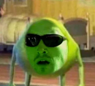 🥸 7302d016 grappig, meme, monster, zonnebril, personage, internet telegram sticker