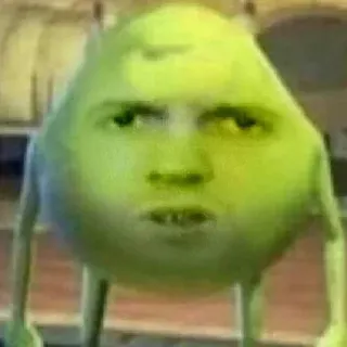 ☹️ c7a34813 Mike Wazowski Monsters, Inc. Mike Wazowski, Monsters, Inc., grappig, meme, personage, animatie telegram sticker