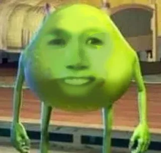 🌚 d4ae77cd Mike Wazowski Monsters, Inc. Mike Wazowski, monster, grappig, gezichtswisseling, meme, cartoon, animatie telegram sticker