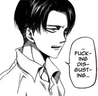 🤢 0ca6e274 Levi Attack on Titan FUCKING DISGUSTING anime, attack on titan, levi, obszön, ekelhaft telegram sticker