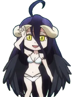 😏 254aa0bd Albedo Overlord Anime, Chibi, Demon, Meisje, Bikini, Vleugels whatsapp sticker
