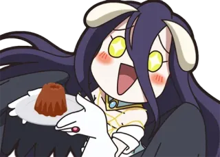 ☺️ 489a4607 Albedo Overlord Anime, Demon, Taart, Overlord, Albedo, Schattig, Waifu whatsapp sticker