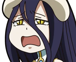 😢 7363bbc7 Albedo Overlord Anime, Fantasy, Demon, Hoornaars, Vrouwelijk, Opperheer, Albedo whatsapp sticker