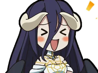 😆 76976d42 Albedo Overlord Anime, Demon, Schattig, Chibi, Overlord, Albedo whatsapp sticker