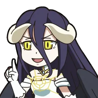 ☝ 7ba31f8a Albedo Overlord Anime, Chibi, Demon, Overlord, Sticker, Albedo whatsapp sticker