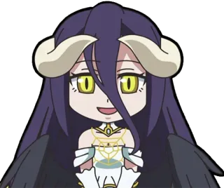 😀 e136e21e Albedo Overlord Anime, Chibi, Overlord, Albedo, Sticker, Schattig, Fantasy whatsapp sticker