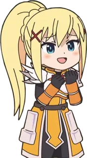 😍 4b9d63b6 Darkness Konosuba anime, chibi, konosuba, darkness, lalatina telegram sticker