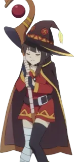 🥰 7cebfcf9 Megumin Konosuba anime, character, girl, wizard, cute telegram sticker