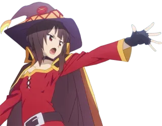 😠 9c6dc3f3 Megumin Konosuba anime, manga, Megumin, Konosuba, mage, witch, explosion, magic telegram sticker