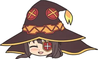 😵 c0e95f19 Megumin Konosuba anime, Megumin, Konosuba, cute, chibi, wizard, mage telegram sticker