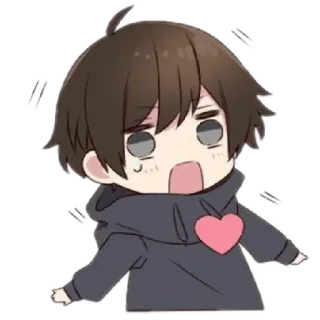 😨 18923d9c Anime, Chibi, Jongen, Cartoon, Schattig, Hart, Sticker telegram sticker