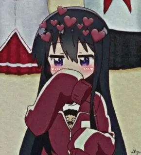 🌟 268d4763 Anime, Harten, Cartoon, Kawaii, Leuk, Anime meisje telegram sticker