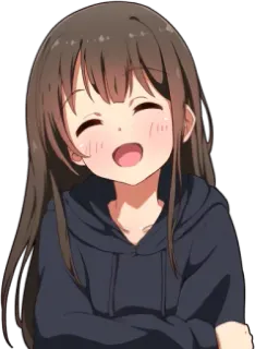 😄 34337db2 Anime, Cartoon, Meisje, Leuk, Lachend telegram sticker