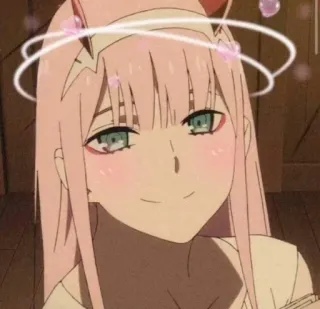 💞 4f04a936 Zero Two Darling in the Franxx Anime, Zero Two, Darling in the Franxx, Cartoon, Meisje, Roze haar telegram sticker