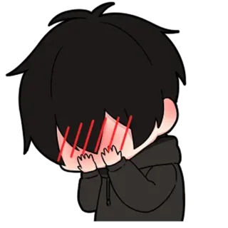 ❤️ 4f13dc1b Anime, Personage, Schattig, Blozen, Verlegen, Chibi, Cartoon telegram sticker