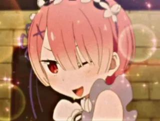 💕 565a0c93 Ram Re:Zero Anime, Cartoon, Ram, Re:Zero, Kawaii, Leuk, Waifu telegram sticker