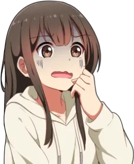 😨 67afea95 anime, meisje, bang, bezorgd, cartoon, vrouwelijk, emotie, schattig telegram sticker