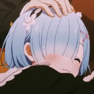 💙 6cfc7015 Rem anime, schattig, kawaii, Re Zero, Rem, hoofd aai telegram sticker