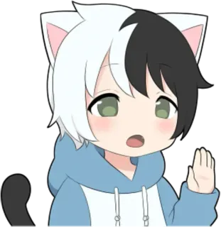 👋 bef51887 Anime, Catboy, Schattig, Chibi, Cartoon, Kawaii, Manga telegram sticker