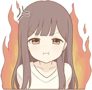 😡 d6663391 boos, gefrustreerd, anime, cartoon, meisje, pruilend, stemming telegram sticker