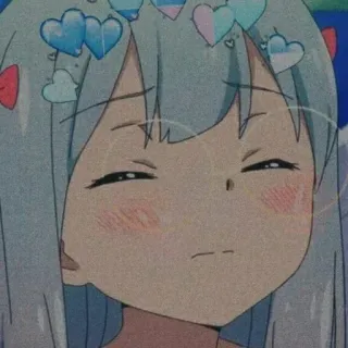 😚 d6cdd506 Anime, Meisje, Personage, Schattig, Harten, Digitale kunst telegram sticker