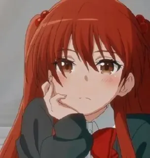 🌟 dead1c08 Anime, Meisje, Verdrietig, Schattig, Rood haar, Staartjes, Cartoon telegram sticker