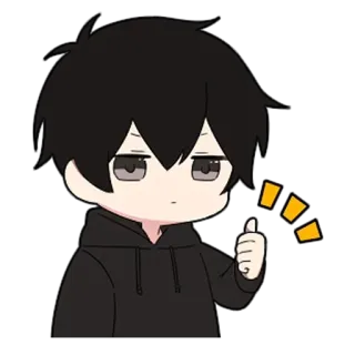 ❤️ e6955239 Anime, Cartoon, Duim omhoog, Schattig, Jongen, Personage telegram sticker