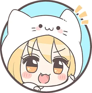 👋 cdd8cbd5 kawaii, anime, gato, lindo, manga, pegatina telegram sticker
