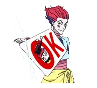 👌 5e1a511e Hisoka Hunter x Hunter OK Anime, Hunter x Hunter, Hisoka, Ok, Sticker telegram sticker