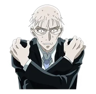 😰 6473c40d animé, personnage, nerveux, homme, effrayé telegram sticker