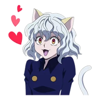 ❤ 8364ab68 Neferpitou Hunter x Hunter Anime, Chat, Coeurs, Mignon, Neferpitou, Hunter x Hunter telegram sticker