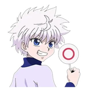 ⭕ c44e9901 Killua Zoldyck Hunter x Hunter Killua Zoldyck, Hunter x Hunter, Anime, Sticker, Approbation, Cercle, Coche telegram sticker