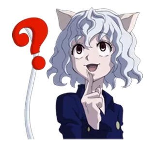 🤔 ca9d561f Neferpitou Hunter x Hunter Animé, Chat, Question, Neferpitou, Hunter x Hunter telegram sticker
